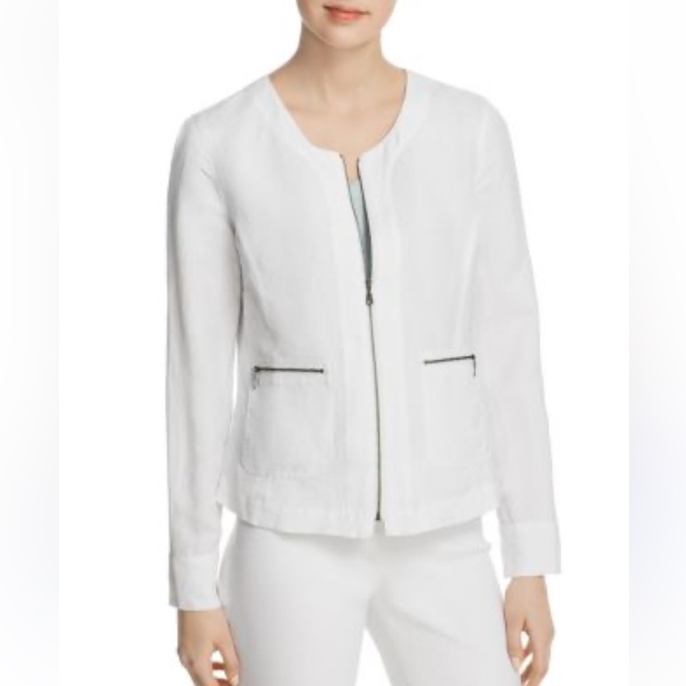 NIC+ZOE Classic White Blazer with Zipper Details - Picture 4 of 9
